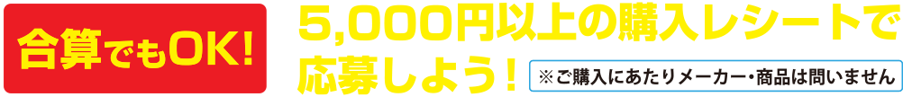 5,000円以上の購入レシートで応募しよう!